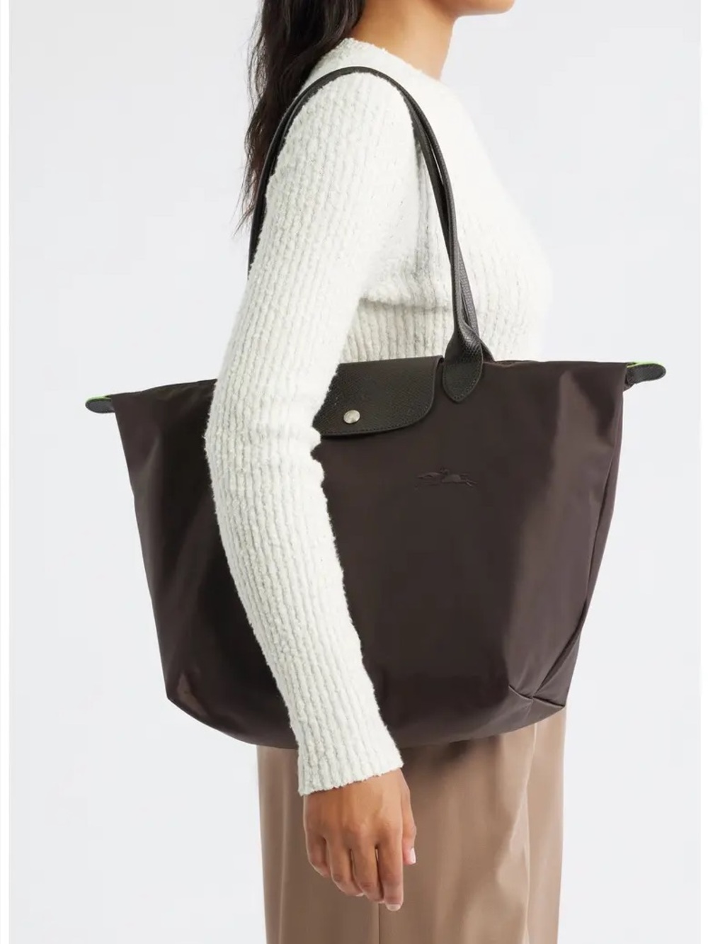 Longchamp Le Pliage Nylon Tote Bag in Brown